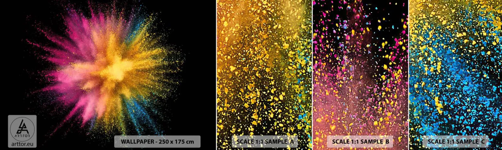 Fotobehang Monster Zelfklevend Deluxe Sticker - De geboorte van kleuren - Abstractie, Deel, Fantasie - 100x30 cm