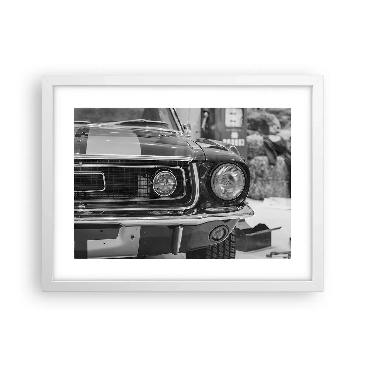 Poster in een witte lijst - Hard rijden - 40x30 cm