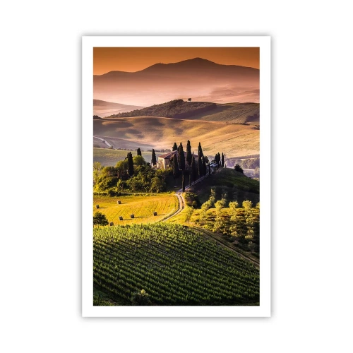 Poster - Arcadia - het Toscaanse landschap - 61x91 cm