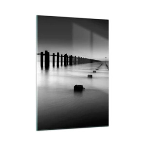 Schilderen op glas - Grijze verte in de mist - 50x70 cm