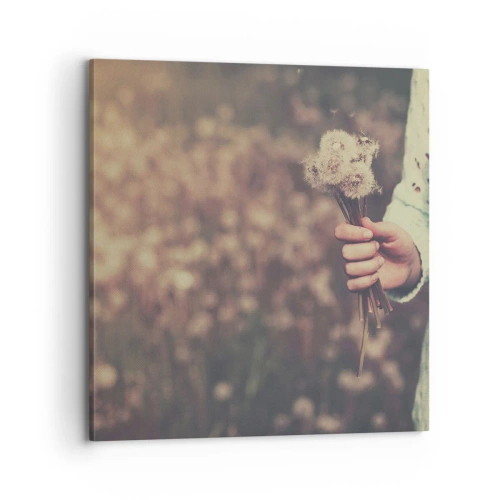 Schilderen op canvas - Bewaar ze alsjeblieft - 70x70 cm