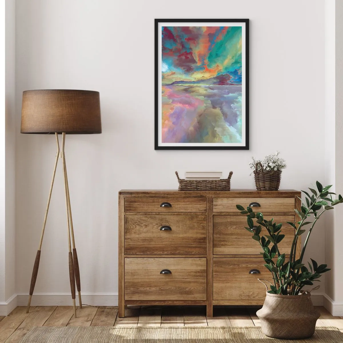 Poster in een zwarte lijst - Twee hemelen - 61x91 cm