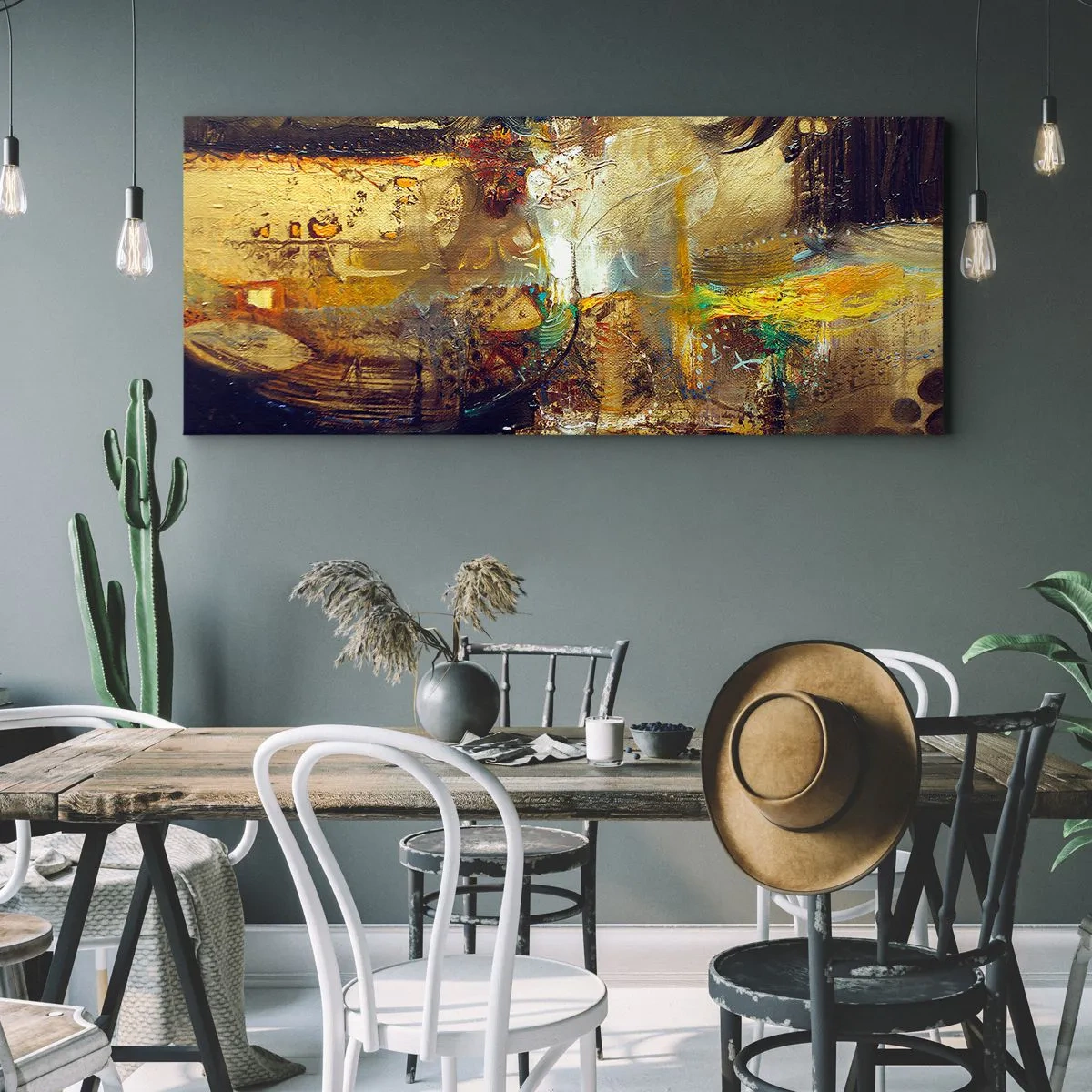 Schilderen op canvas - Koud, warmer, heet - 160x50 cm