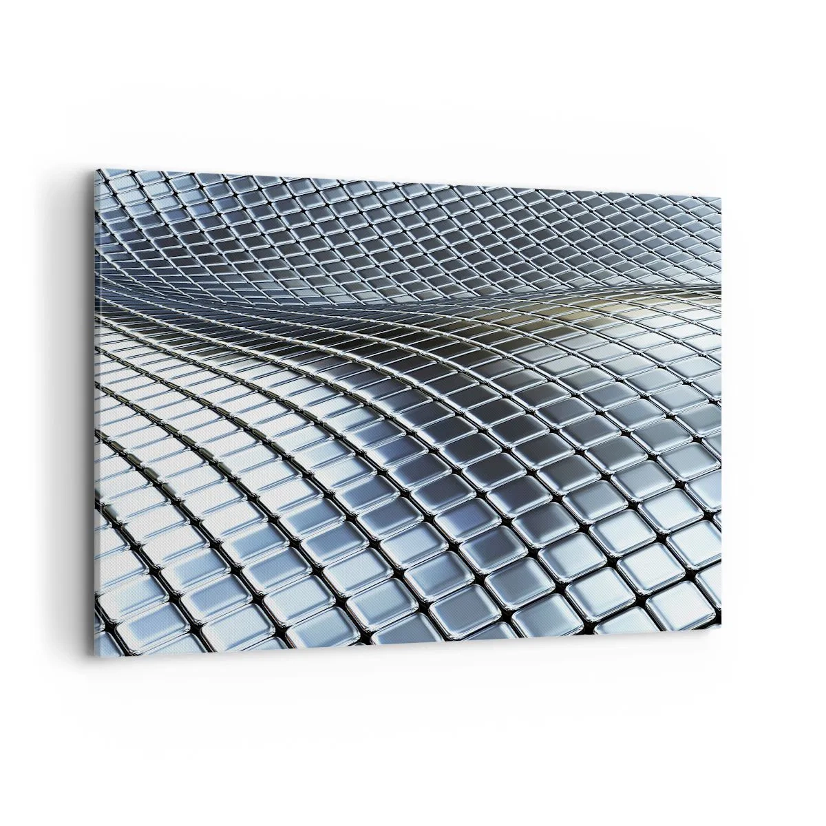 Schilderen op canvas - Metallic zilveren golf - 120x80 cm
