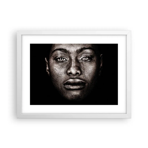 Poster in een witte lijst - een traan - 40x30 cm