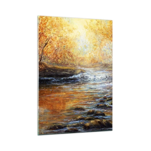 Schilderen op glas - De gouden stroom - 50x70 cm