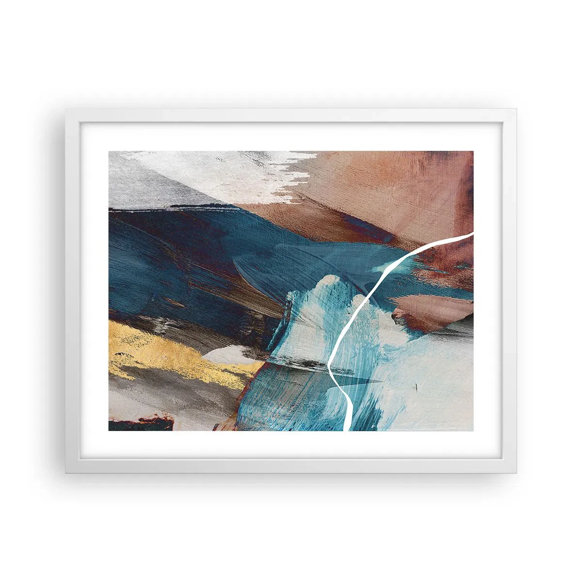 Poster in een witte lijst - Met panache en energie - 50x40 cm