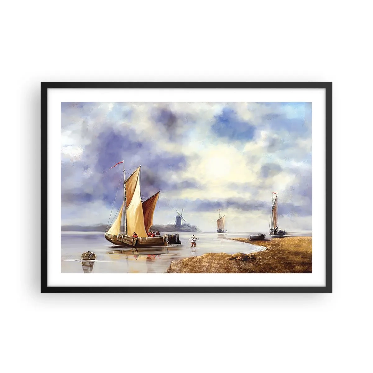 Poster in een zwarte lijst - De terugkeer van zeelieden - 70x50 cm