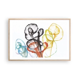 Een poster in een licht eiken lijst - Bloemen met een ziel - 91x61 cm