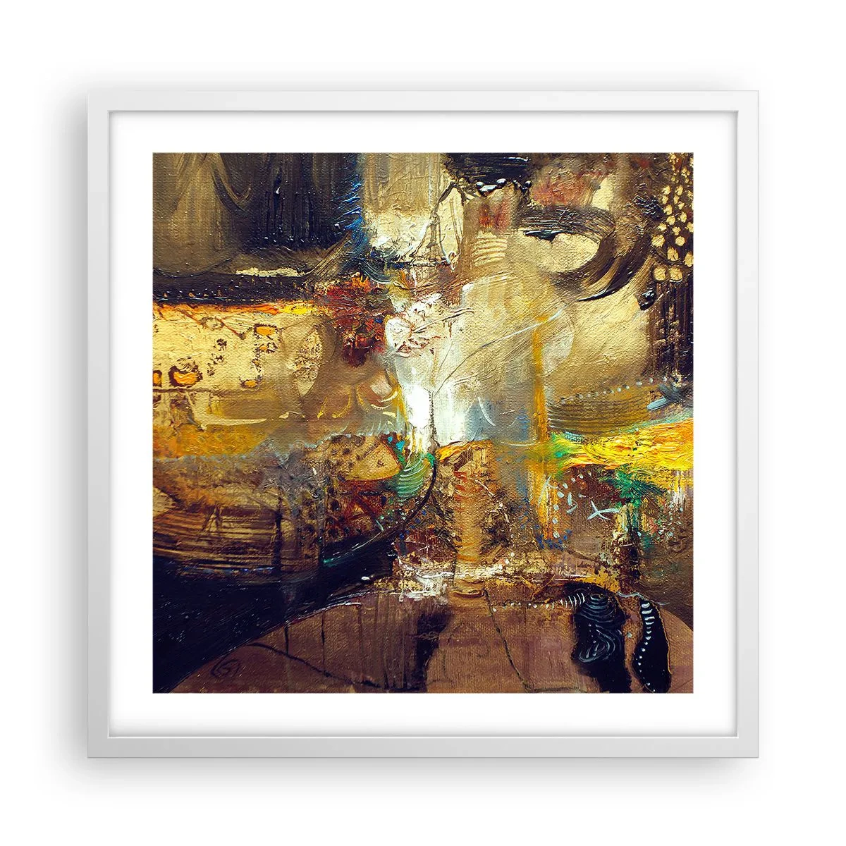 Poster in een witte lijst - Koud, warmer, heet - 50x50 cm