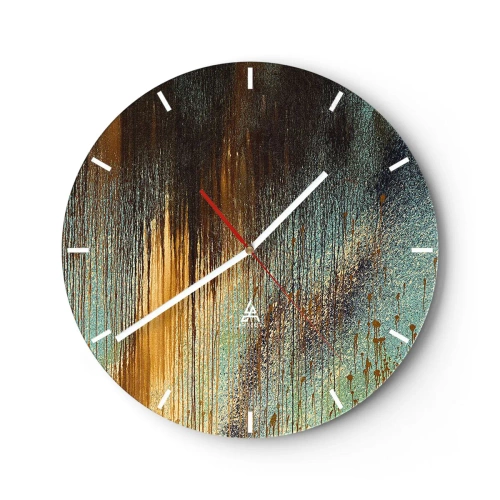 Wandklok - Klok - Een niet toevallig kleurrijke compositie - 40x40 cm