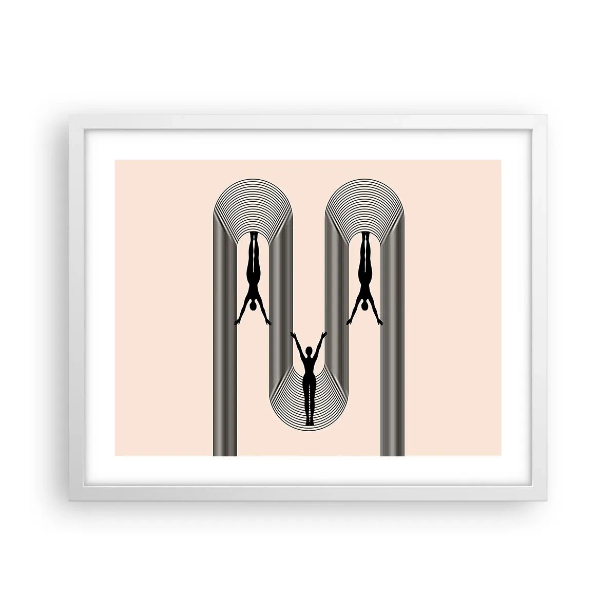 Poster in een witte lijst - Op zijn kop - 50x40 cm