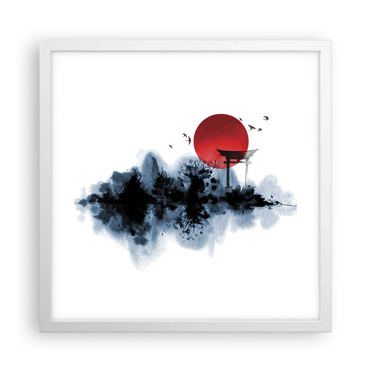 Poster in een witte lijst - Japanse weergave - 40x40 cm
