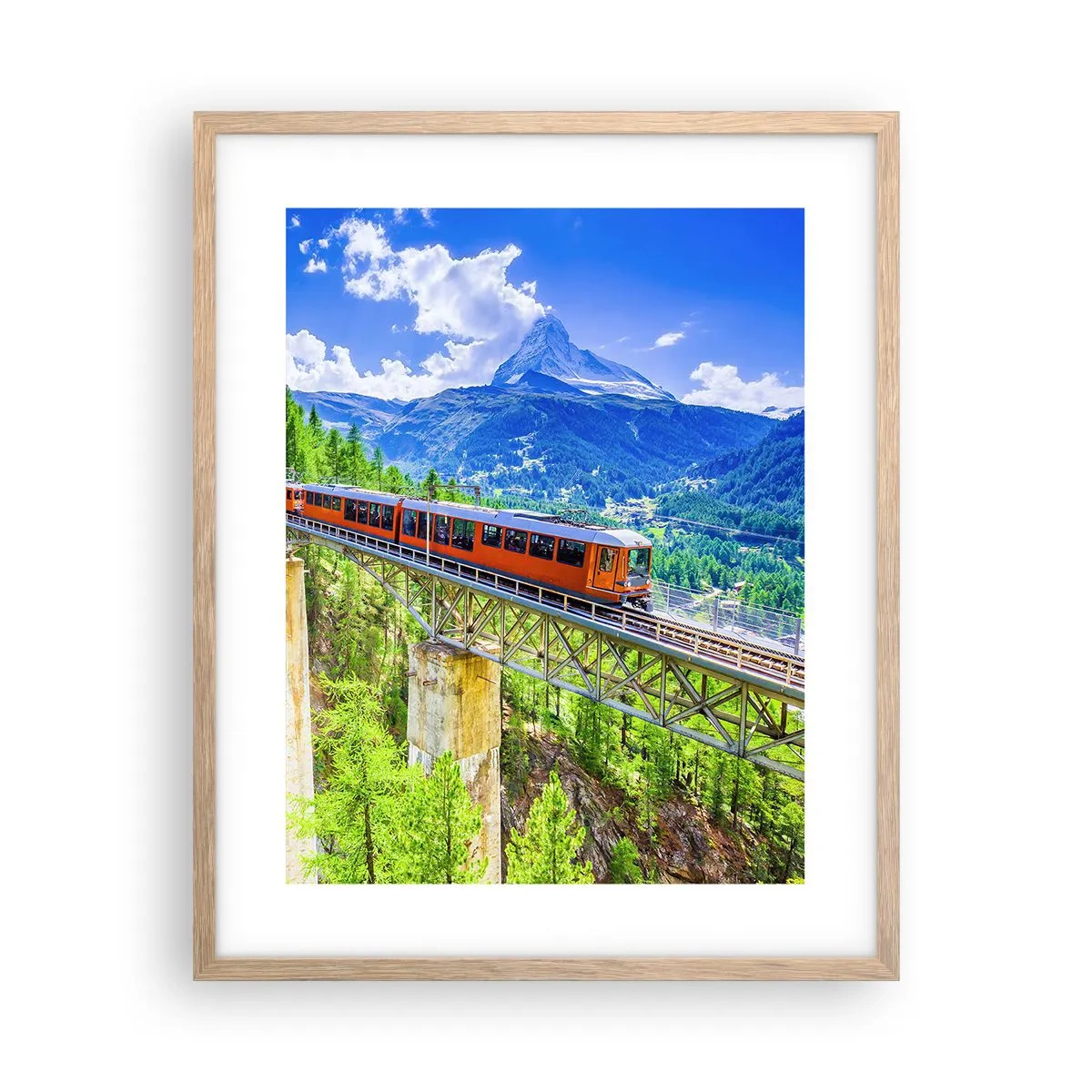 Een poster in een licht eiken lijst - Het is tijd voor de Alpen - 40x50 cm