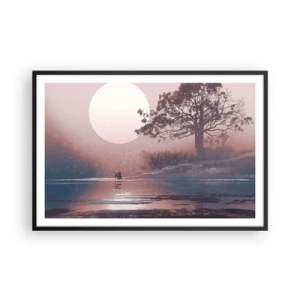 Poster in een zwarte lijst - nacht wonderen - 91x61 cm