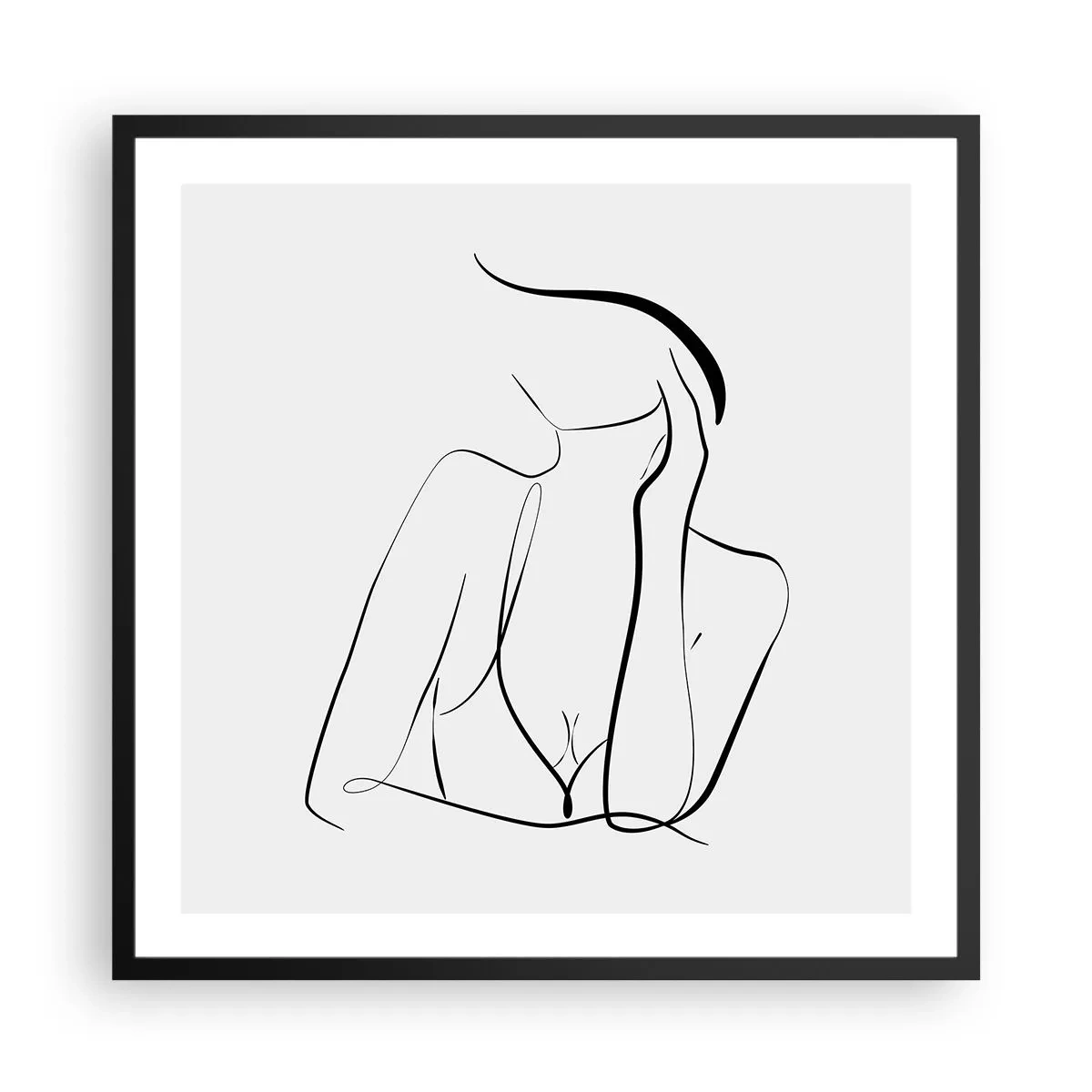 Poster in een zwarte lijst - Op de golf van dromen - 60x60 cm