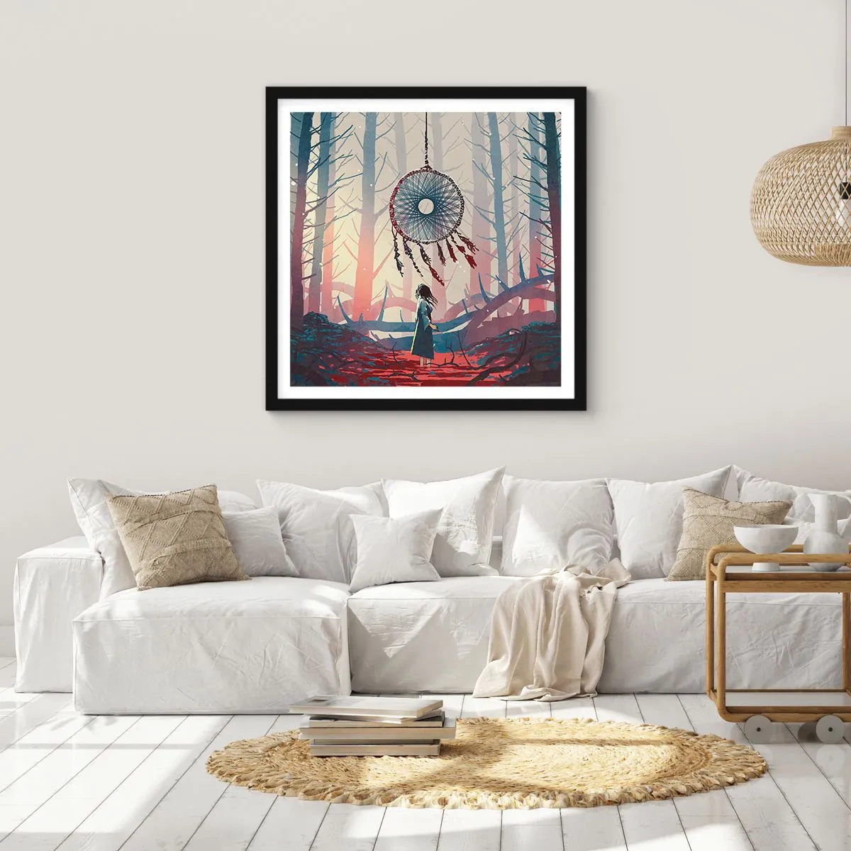 Poster in een zwarte lijst - Een geheim ritueel van geluk - 60x60 cm