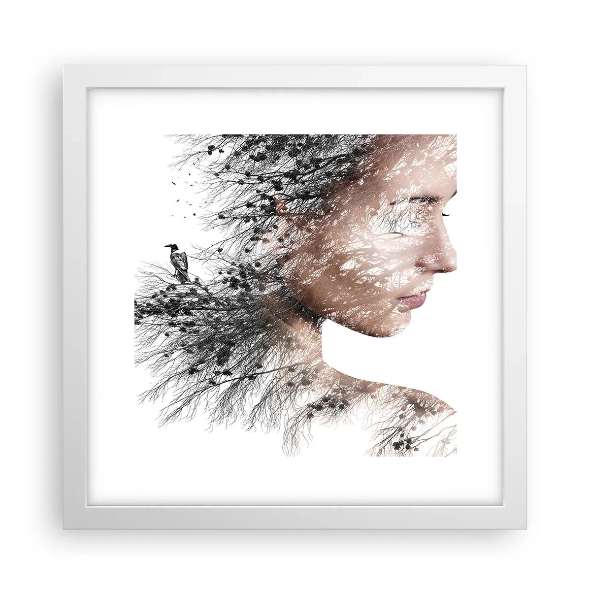 Poster in een witte lijst - De geest van het bos - 30x30 cm