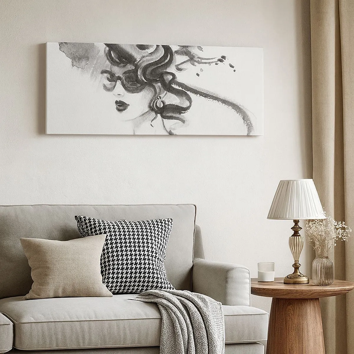 Schilderen op canvas - Een dame met karakter - 100x40 cm