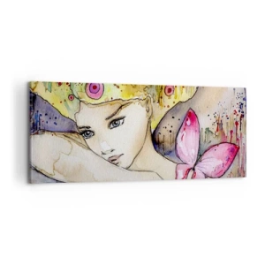 Schilderen op canvas - Vlinderprinses - 100x40 cm