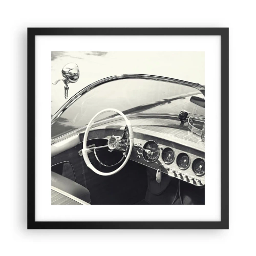 Poster in een zwarte lijst - Weer voor de rijken - 40x40 cm