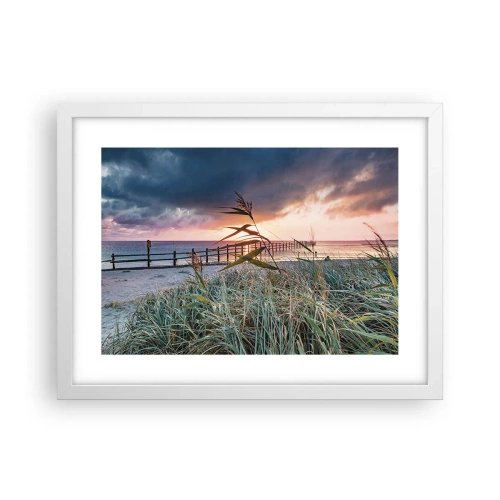 Poster in een witte lijst - Het gaat niet met de wind mee - 40x30 cm