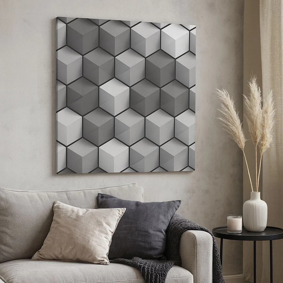 Schilderen op canvas - Kubistische puzzel - 30x30 cm