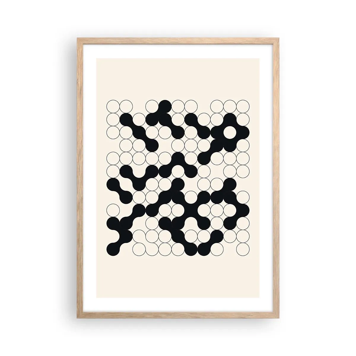 Een poster in een licht eiken lijst - Chinees spel – variatie - 50x70 cm