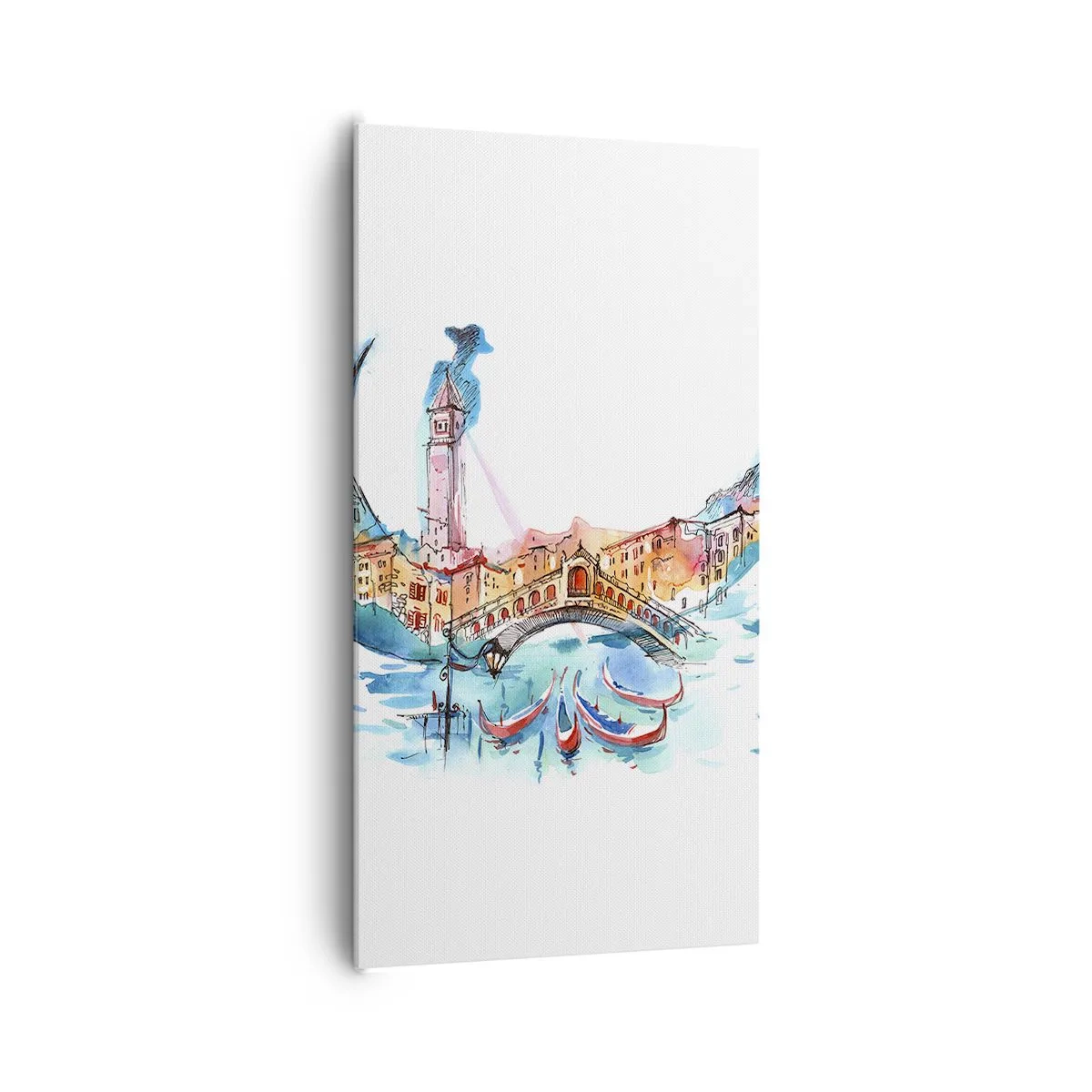 Schilderen op canvas - We varen door de stad - 65x120 cm