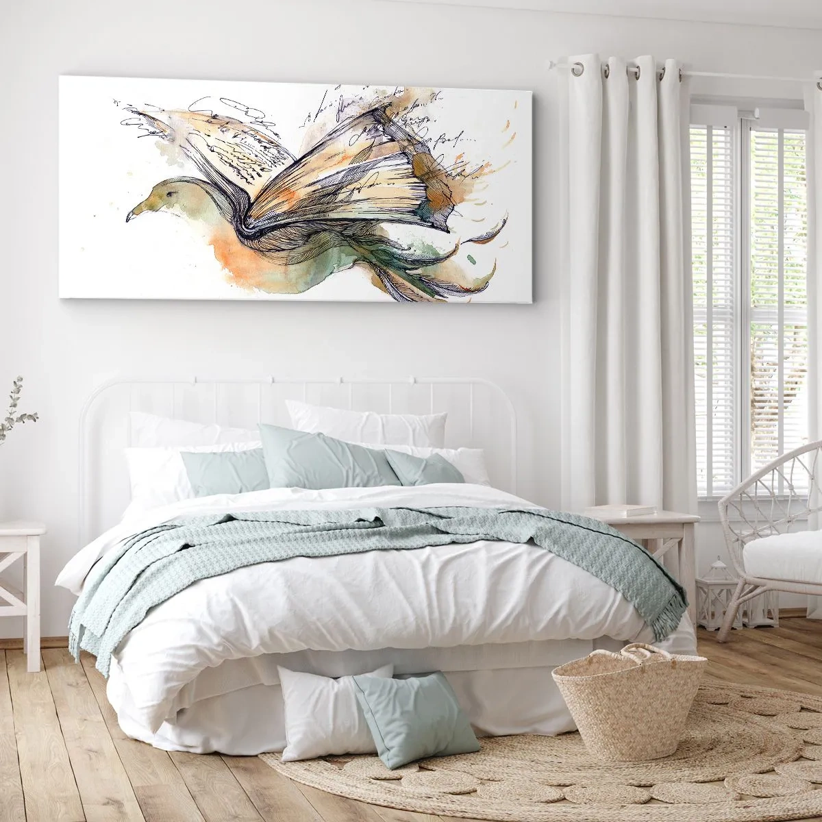 Schilderen op canvas - Op de vleugels van poëzie - 140x50 cm