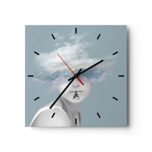 Wandklok - Klok - Met hoofd in de wolken - 30x30 cm