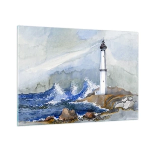 Schilderen op glas - Tegen de duisternis en de storm - 100x70 cm