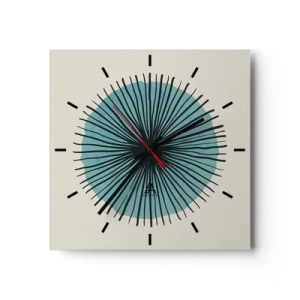 Wandklok - Klok - Stralend in het blauw - 40x40 cm
