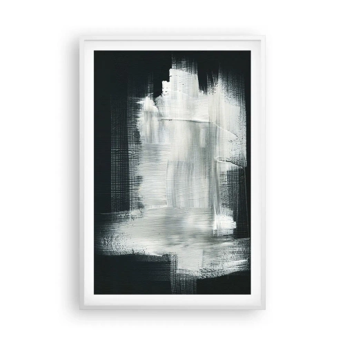 Poster in een witte lijst - Geweven van verticaal en horizontaal - 61x91 cm