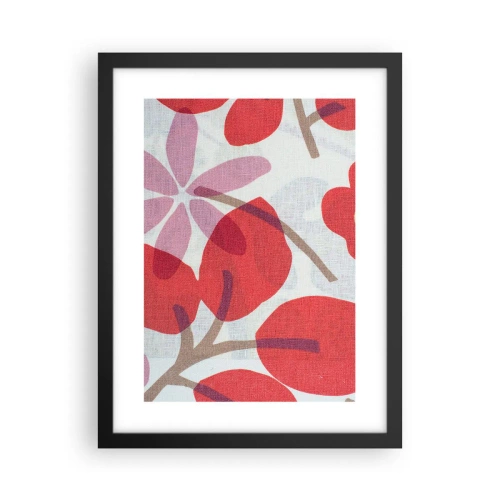 Poster in een zwarte lijst - Bloemstuk in roze - 30x40 cm