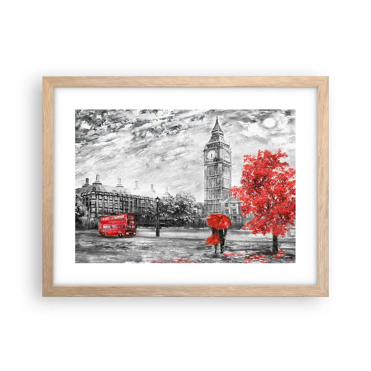 Een poster in een licht eiken lijst - Een spannende dag - 40x30 cm