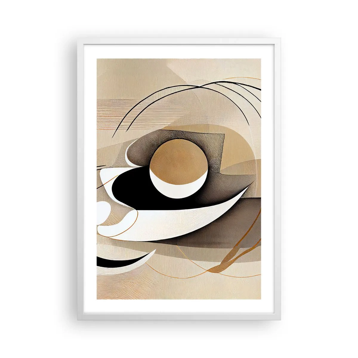 Poster in een witte lijst - Compositie: de essentie van de dingen - 50x70 cm