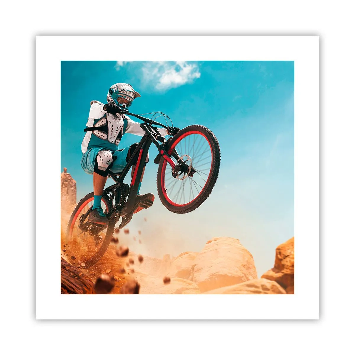Poster - Fiets waanzin demon - 40x40 cm