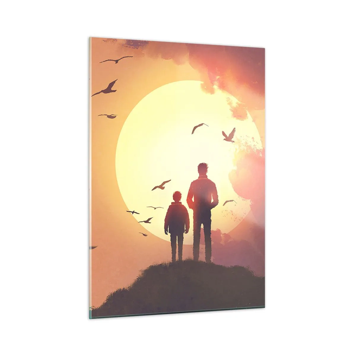 Schilderen op glas - Oog in oog met de zon - 50x70 cm