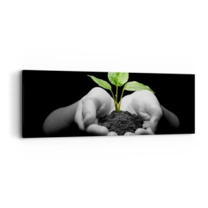 Schilderen op canvas - Ik hou van de natuur, ik bescherm haar - 90x30 cm