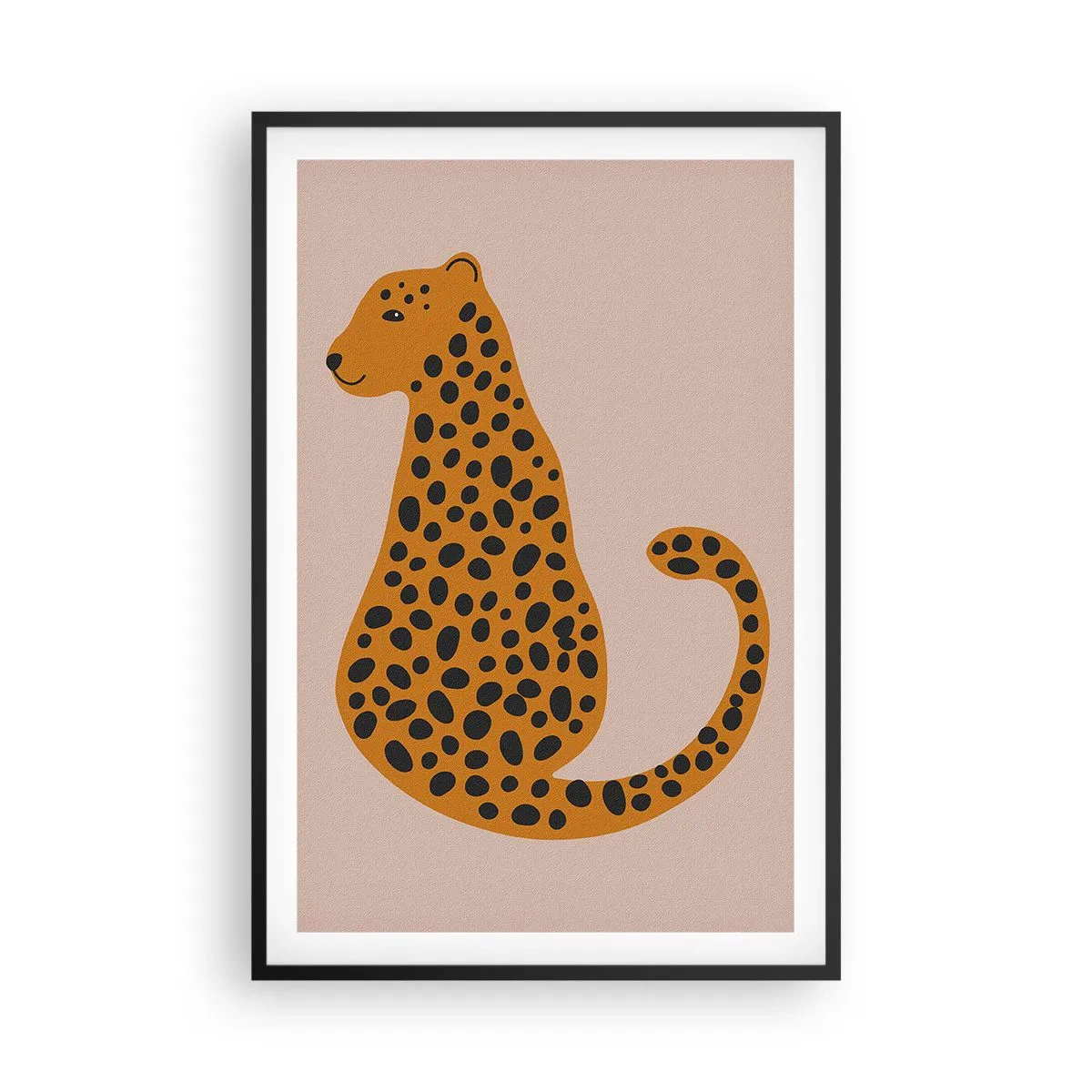 Poster in een zwarte lijst - Luipaardprint is een modieus print - 61x91 cm