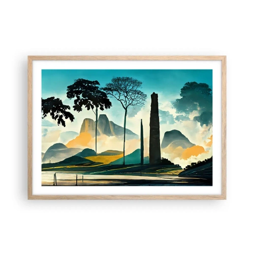 Een poster in een licht eiken lijst - Nog hoger en hoger - 70x50 cm