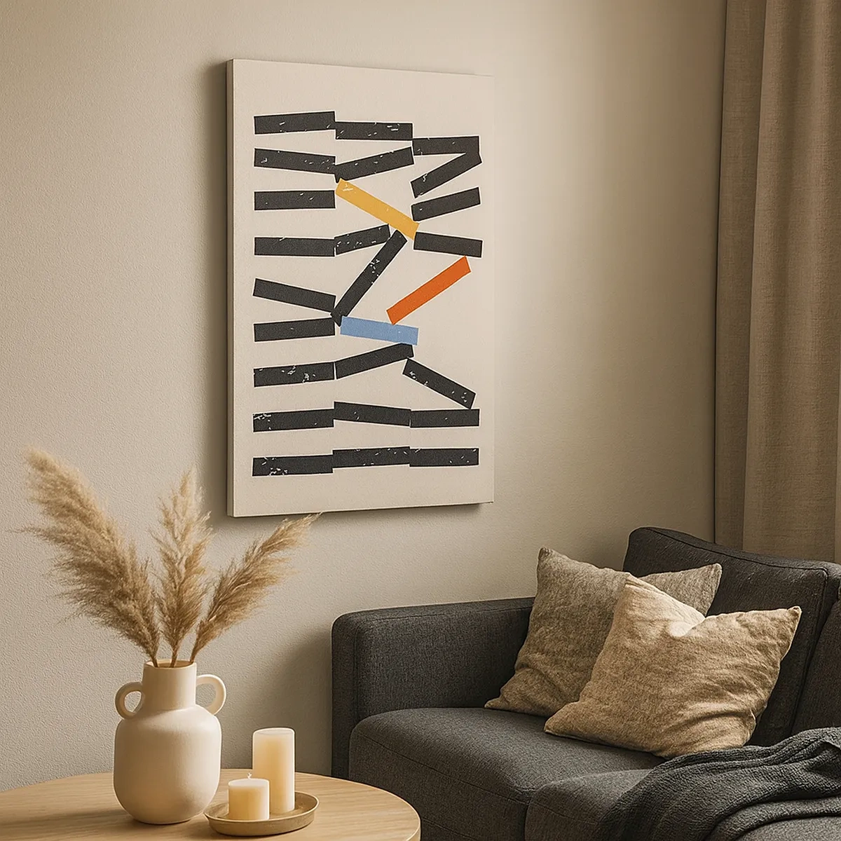 Schilderen op canvas - Domino – compositie - 50x70 cm