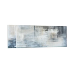 Schilderen op glas - Achter het blauwe gordijn - 90x30 cm