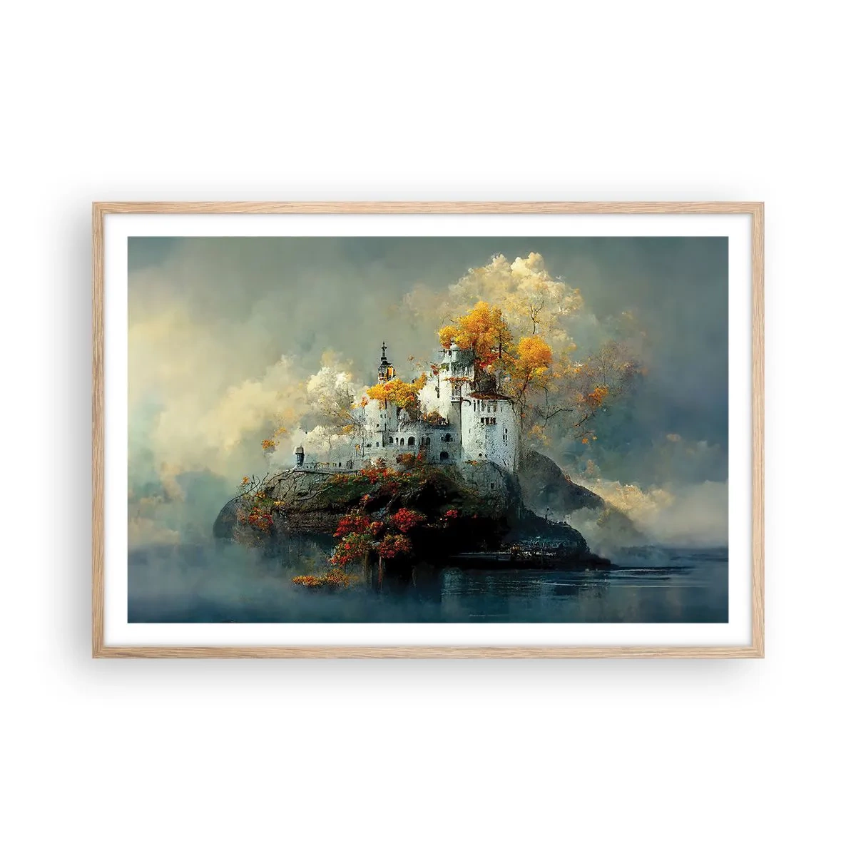 Een poster in een licht eiken lijst - Het begin van een romantisch verhaal - 91x61 cm