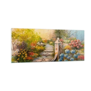 Schilderen op glas - In volle bloei - 100x40 cm