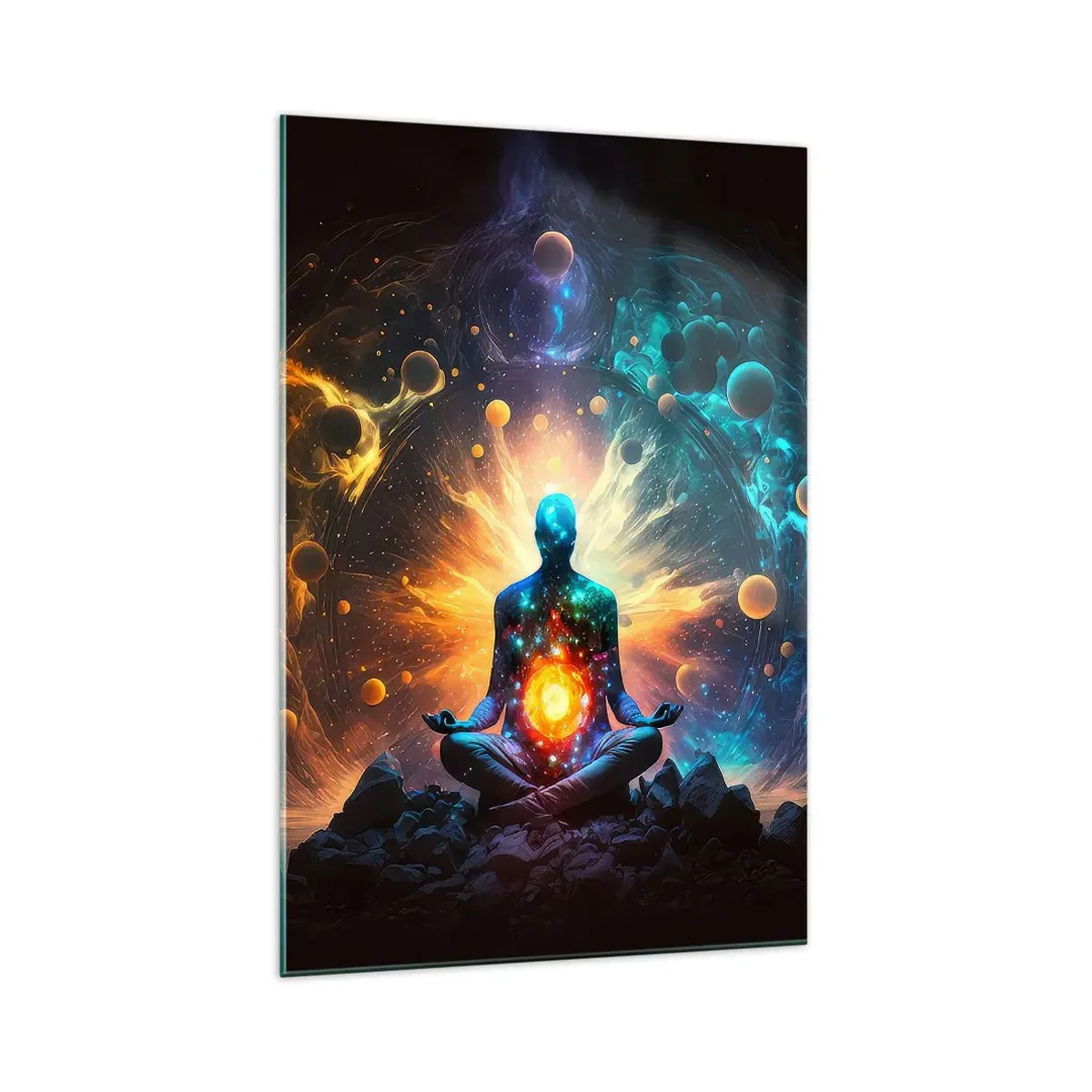 Schilderen op glas - Kosmische vrede - 70x100 cm