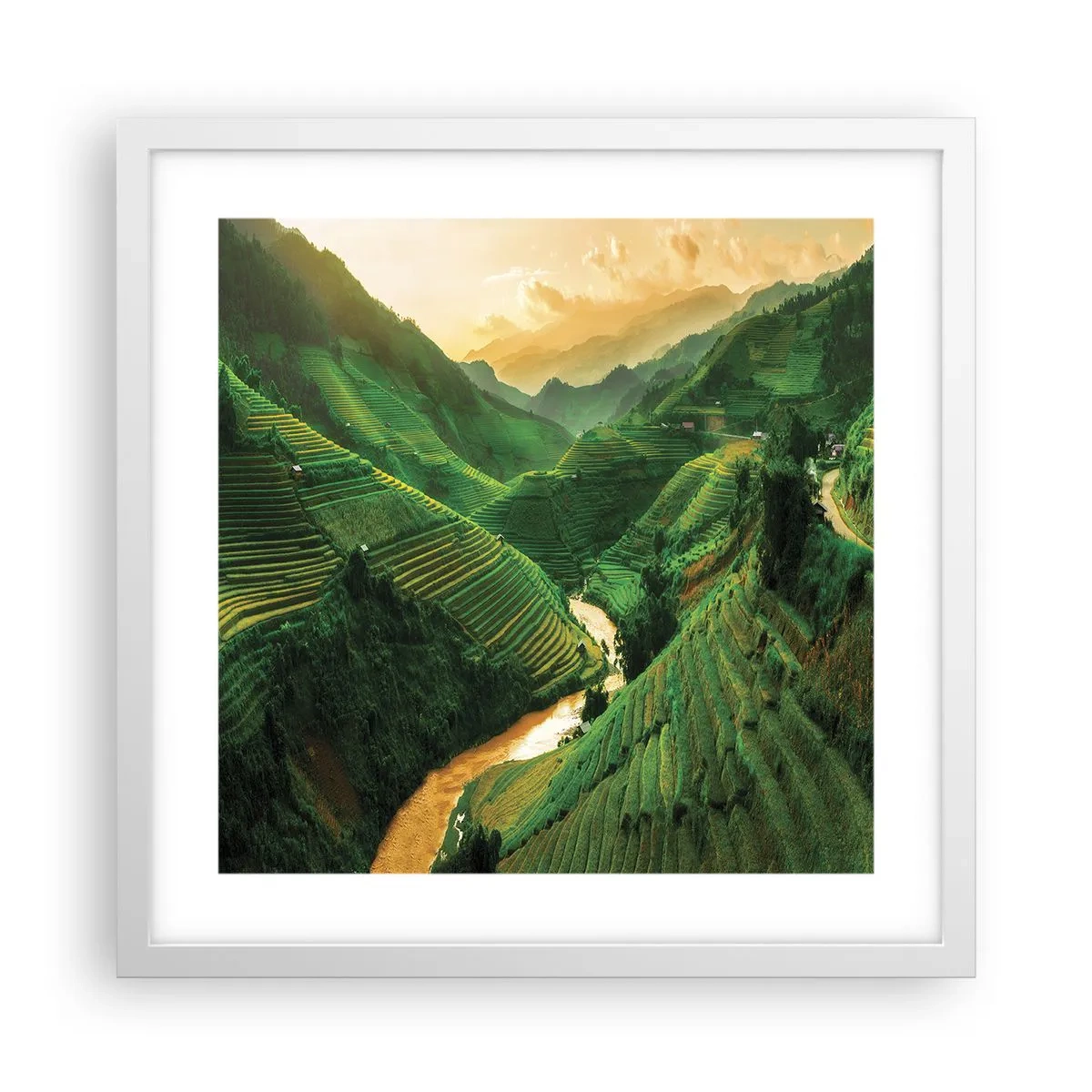 Poster in een witte lijst - Vietnamese vallei - 40x40 cm