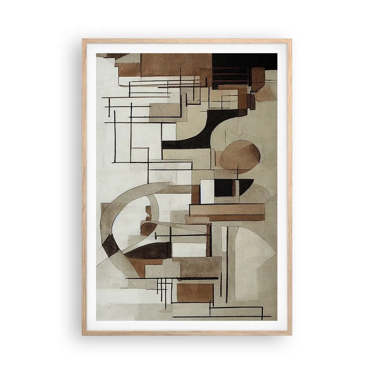 Een poster in een licht eiken lijst - Stadslandschap 2.0 - 70x100 cm