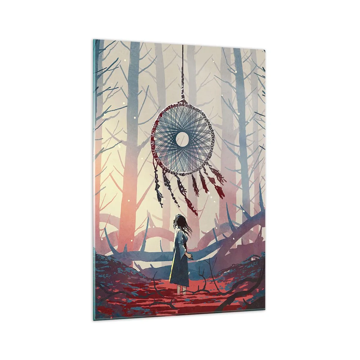 Schilderen op glas - Een geheim ritueel van geluk - 70x100 cm